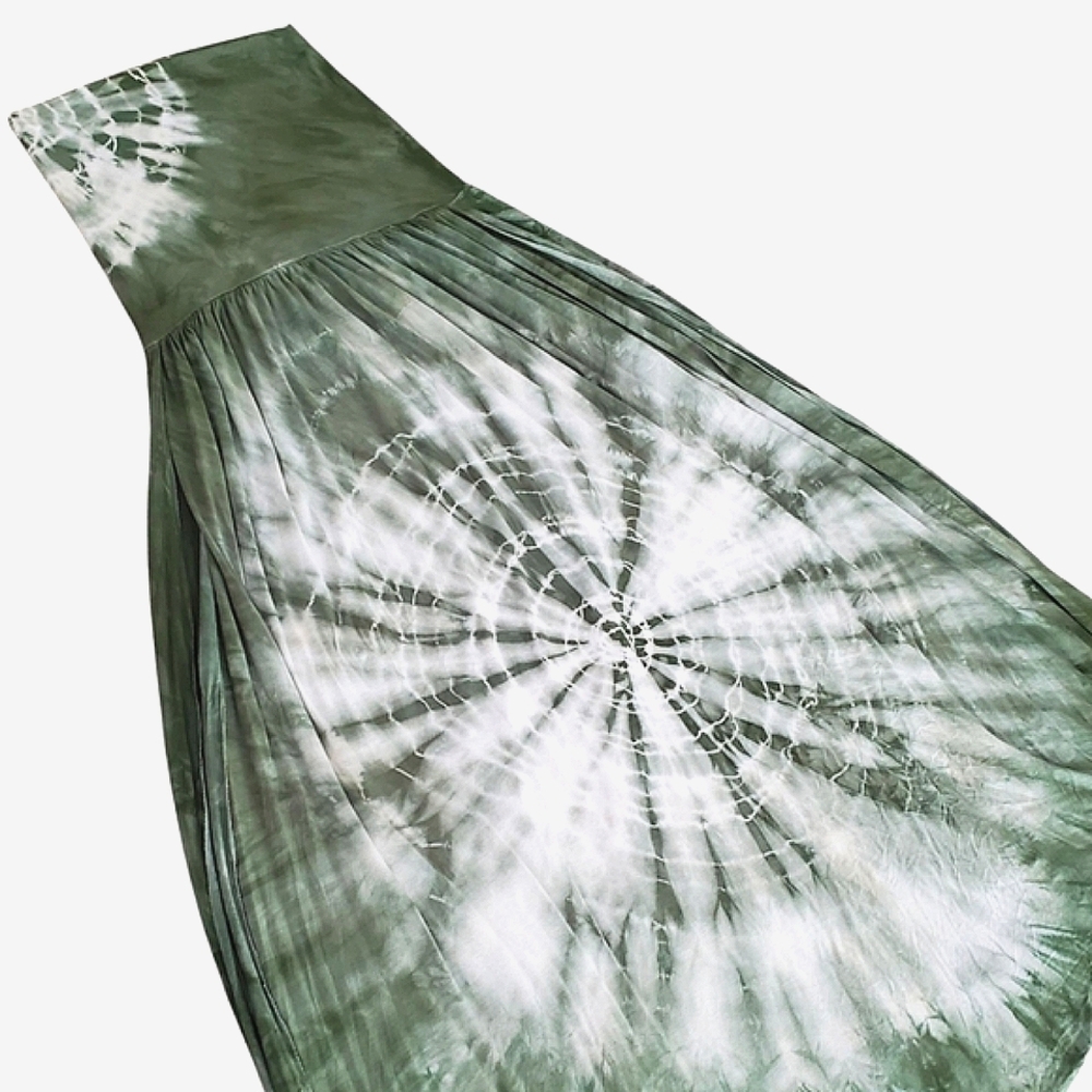 Side Slit Maxi Skirt W/ Sunburst Tie Dye Design Rayon Festival Boho Sexy Hippie - Picture 5 of 15